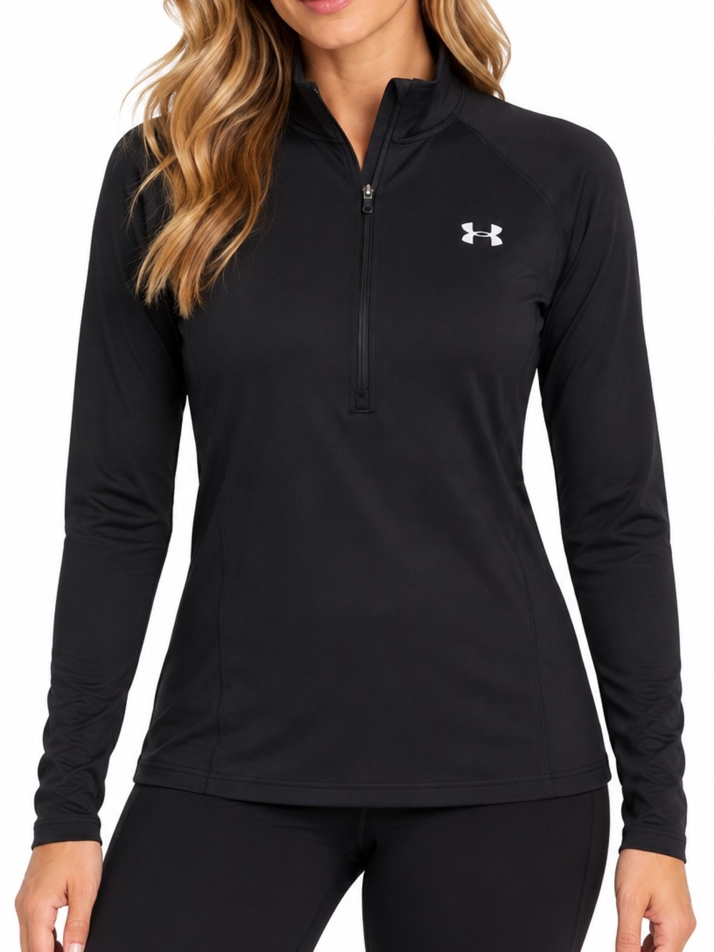NEW! Under Armour HeatGear 1/4 Zip Pullover Black XL Women’s Long Sleeve Athleti